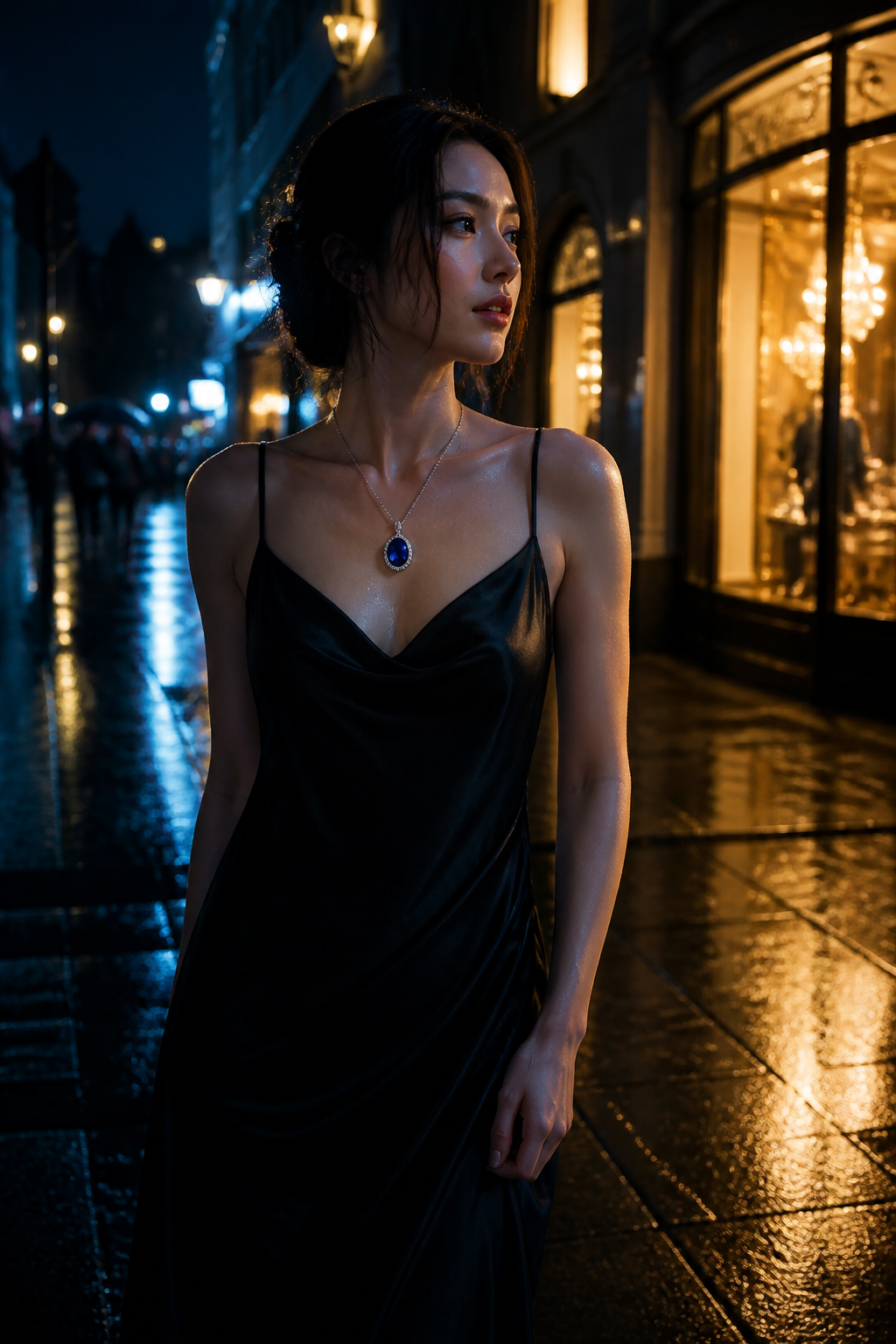 Rain city night